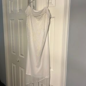 Byer Too! White Flower Beaded Dress Medium